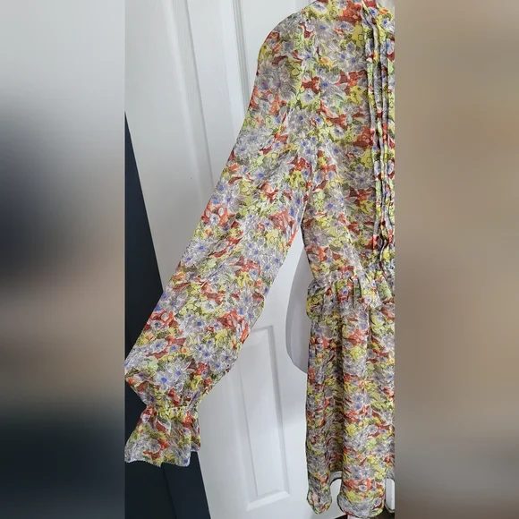 & Other Stories Floral Ruffled Minidress, Cottagecore, Boho, Romantic, Women's 0 - Picture 4 of 12